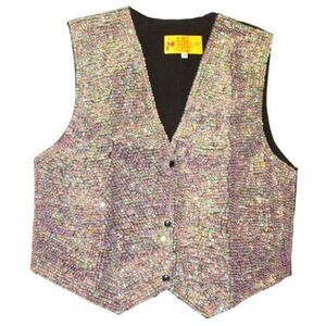 Women's Opal Purple Sequin Vest, Size S